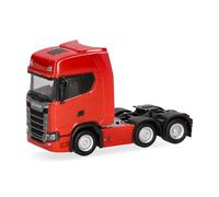Herpa camion in miniatura Scania CS 20 HD trattore 3 assi (6x2), rosso, miniatura in scala 1:87, pezzo da collezione, Made in Germany, plastica