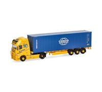 Herpa camion in miniatura Volvo FH GL XL 2020 semirimorchio container "Acargo Meyer & Meyer/Cosco", miniatura in scala 1:87, pezzo da collezione, Made in Germany, plastica