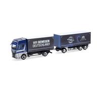 herpa Camion MAN TGX GX con rimorchio telonato Stickelmann/Wir bewegen Deutschland (Nord Reno-Westfalia/Würselen), miniatura in scala 1:87, pezzo da collezione, Made in Germany, plastica