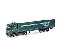 herpa Camion Mercedes-Benz Actros Procabin Streamspace con telone Oppel Ansbach, modello in scala 1:87, da collezione, Made in Germany, plastica