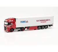 herpa camion Mercedes Benz Arocs, trattore con gru di carico e stabilizzatore posteriore, scala 1:87, pezzo da collezione, tedesco, statuetta plastica modello in miniatura, Colore white, red, 316095