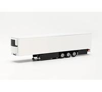 Herpa Camion modello 15 metri per valigetta frigo semirimorchio con scatola per pallet e pannello laterale posteriore, bianco, in miniatura in scala 1:87, da collezione, made in Germany, plastica
