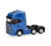Herpa camion modello Iveco S-Way motrice a 3 assi (6x2), blu traffico, miniatura in scala 1:87, da collezione, Made in Germany, plastica