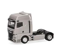 herpa camion modello MAN TGX GX motrice a 2 assi (con telecamere specchio), grigio platino, miniatura in scala 1:87, da collezione, Made in Germany, plastica