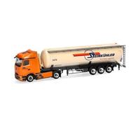 herpa camion modello Mercedes-Benz Actros Procabin Streamspace autobotte silo Steinkühler, miniatura in scala 1:87, da collezione, Made in Germany, plastica