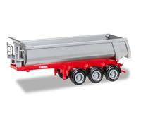 herpa- Carnehl Semi Remorque Benne 3 Axes Other License 076241-002-Carnehl-Round Trailer 3a, Modelli in Miniatura, Colore Argento, 076241-002