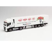 Herpa Iveco Stralis NP 460-Paracolpi per borsa frigo Müller Fleisch, in miniatura, da collezionare e da regalare, Multicolore, 312257