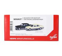 herpa Kit di Modellismo 2 pezzi Mercedes-Benz S-Class (W126), Minikit, Miniatura in scala 1:87, pezzo da collezione, kit per modellismo, plastica, colore: verde scuro/avorio