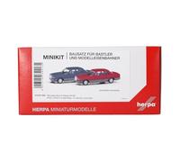 herpa Kit di montaggio MiniKit Mercedes-Benz Classe S (W126), 2 pezzi, miniatura in scala 1:87, da collezione, per modellismo, in plastica, colore blu zaffiro e rosso vino