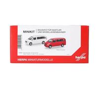 Herpa kit di montaggio MiniKit Mercedes-Benz Vito Bus (W639 facelift / 2010), bianco e rosso (2 pezzi), miniatura in scala 1:87, pezzo da collezione, kit per modellismo, plastica