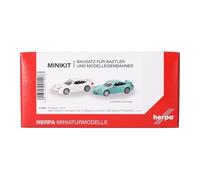 herpa Kit di montaggio MiniKit Porsche 911 GT3 (996) Grandprix bianco e verde chiaro, 2 pezzi, miniatura in scala 1:87, da collezione, per modellismo, in plastica