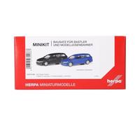Herpa kit di montaggio MiniKit VW Passat Variant, nero e blu oltremare (2 pezzi), miniatura in scala 1:87, oggetto da collezione, kit per modellismo, plastica