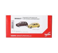 Herpa Kit di montaggio MiniKits Renault Clio 16V, Jaune/Rouge Etrusque, miniatura in scala 1:87, pezzo da collezione, kit di modellismo, plastica
