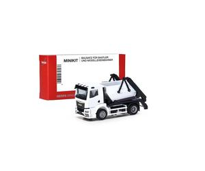 Herpa MiniKit 013987 - 1/87 MAN TGS NN Absetzkipper AK12, Bianco - Nuovo