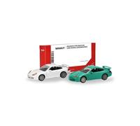 herpa Kit di montaggio MiniKit Porsche 911 GT3 (996) Grandprix bianco e verde chiaro, 2 pezzi, miniatura in scala 1:87, da collezione, per modellismo, in plastica