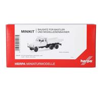 Herpa modelkit camion IFA G5 ribaltabile a 3 assi, bianco, in scala 1:87, kit di modellismo, pezzo da collezione, statuetta in plastica