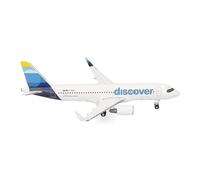 herpa Modellino aereo Discover Airbus A320, miniatura scala 1:500, pezzo da collezione, modello senza supporto, metallo