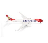 herpa Modellino aereo Edelweiss Air Airbus A350-900 - HB-IHF Piz Bernina, miniatura in scala 1:200, da collezione, senza supporto, in plastica