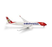 herpa Modellino aereo Edelweiss Air Airbus A350-900 - HB-IHF Piz Bernina, miniatura in scala 1:500, pezzo da collezione, modello senza supporto, metallo