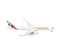 herpa modellino aereo Emirates Airbus A350-900 - A6-EXA, miniatura in scala 1:500, da collezione, modello di aereo senza base, metallo