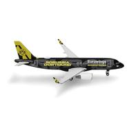 Herpa Modellino aereo Eurowings Airbus A320 "BVB Mannschaftsairbus" (2025), miniatura in scala 1:500, pezzo da collezione, modello di aereo senza base, metallo