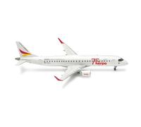 herpa Modellino aereo German Airways Embraer E190 75 Years, miniatura in scala 1:200, pezzo da collezione, modello senza supporto, plastica