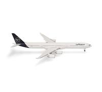 Herpa Modellino aereo Lufthansa Airbus A340-600, miniatura in scala 1:500, pezzo da collezione, modello di aereo senza base, metallo