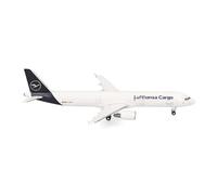 Herpa Modellino aereo Lufthansa Cargo Airbus A321P2F, miniatura in scala 1:500, pezzo da collezione, modello di aereo senza base, metallo