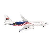 herpa Modellino Aereo Malaysia Airlines Boeing 737 Max 8 - 9M-MVA, Miniatura in scala 1:500, pezzo da collezione, modello senza supporto, metallo