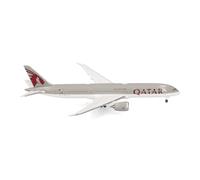 herpa modellino aereo Qatar Airways Boeing 787-9 Dreamliner - A7-BHO, miniatura in scala 1:500, da collezione, modello di aereo senza base, metallo