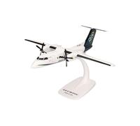 herpa Modellino aereo Snap-Fit Olympic Air DHC-8-100, miniatura scala 1:100, pezzo da collezione, modello con supporto, plastica