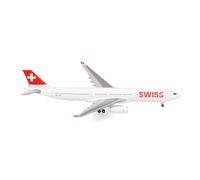 Herpa Modellino aereo Swiss International Air Lines Airbus A330-300, miniatura in scala 1:500, pezzo da collezione, modello di aereo senza base, metallo