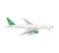 Herpa Modellino aereo Turkmenistan Airlines Boeing 777-200LR, miniatura in scala 1:500, pezzo da collezione, modello di aereo senza base, metallo