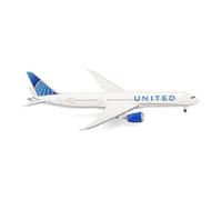 herpa modellino aereo United Airlines Boeing 787-9 Dreamliner - N25982, miniatura in scala 1:500, da collezione, modello di aereo senza base, metallo