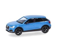 Herpa modellino Audi Q2 in blu turbo, miniatura in scala 1:87, pezzo da collezione, Made in Germany, modello in plastica