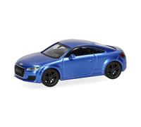 herpa Modellino Audi TT Coupé, Miniatura in scala 1:87, pezzo da collezione, Made in Germany, modello in plastica, colore: blu arabo/effetto cristallo