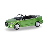 Herpa modellino auto Audi A3 Cabriolet, verde Java, miniatura in scala 1:87, pezzo da collezione, Made in Germany, modello in plastica