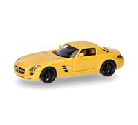 Herpa Modellino auto Mercedes-Benz SLS AMG, Solar Beam, miniatura in scala 1:87, pezzo da collezione, Made in Germany, modello in plastica