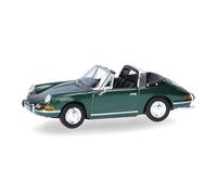 herpa Modellino auto Porsche 911 Targa, miniatura scala 1:87, pezzo da collezione, Made in Germany, modello in plastica, colore: verde metallizzato