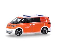 Herpa Modellino auto VW ID. Buzz "Werkfeuerwehr Porsche", miniatura in scala 1:87, pezzo da collezione, Made in Germany, modello in plastica
