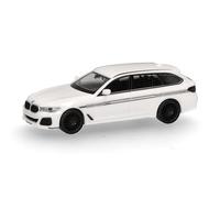 herpa Modellino BMW Alpina B5 Touring bianco, miniatura in scala 1:87, da collezione, Made in Germany, in plastica