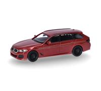 herpa modellino BMW Alpina B5 Touring, rosso fuoco metallizzato, miniatura in scala 1:87, pezzo da collezione, Made in Germany, modello in plastica