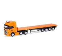 Herpa 318259 - 1/87 Iveco S-WAY 6x2 Camion Della Base Piana, Comunale Arancio -