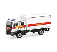 Herpa Modellino camion MAN TGM MzKW "DLRG/Protezione civile", miniatura in scala 1:87, pezzo da collezione, Made in Germany, plastica