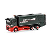 Herpa Modellino camion MAN TGS NN compattatore rifiuti FAUN VARIOPRESS "Knettenbrech Gurdulic", miniatura in scala 1:87, pezzo da collezione, Made in Germany, plastica