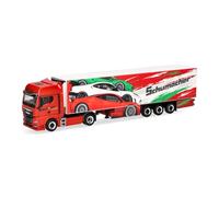 Herpa Modellino camion MAN TGX GX autoarticolato frigorifero "Schumacher", miniatura in scala 1:87, pezzo da collezione, Made in Germany, plastica