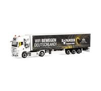 herpa Modellino Camion MAN TGX GX autocarro con telone scorrevole K.W. Panzer/Wir bewegen Deutschland, Miniatura in scala 1:87, pezzo da collezione, Made in Germany, plastica