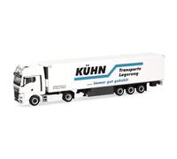 herpa modellino camion MAN TGX GX autocarro frigorifero Kühn Kühltransporte, miniatura in scala 1:87, pezzo da collezione, Made in Germany, plastica