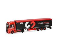 Herpa Modellino camion MAN TGX GX semirimorchio a fondo mobile "Helo-Logistik", miniatura in scala 1:87, pezzo da collezione, Made in Germany, plastica