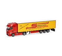 Herpa Modellino camion Mercedes-Benz Actros Gigaspace semirimorchio telonato "Spedition Schiffers", miniatura in scala 1:87, pezzo da collezione, Made in Germany, plastica